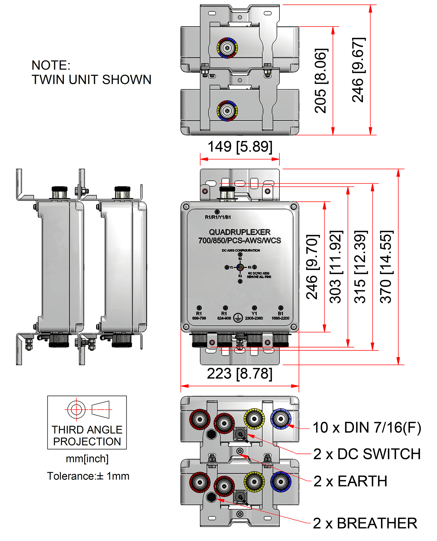Kaelus QBC0007F2V51-2 | QUADRUPLEXER 700/850/1900-AWS/WCS | Kaelus